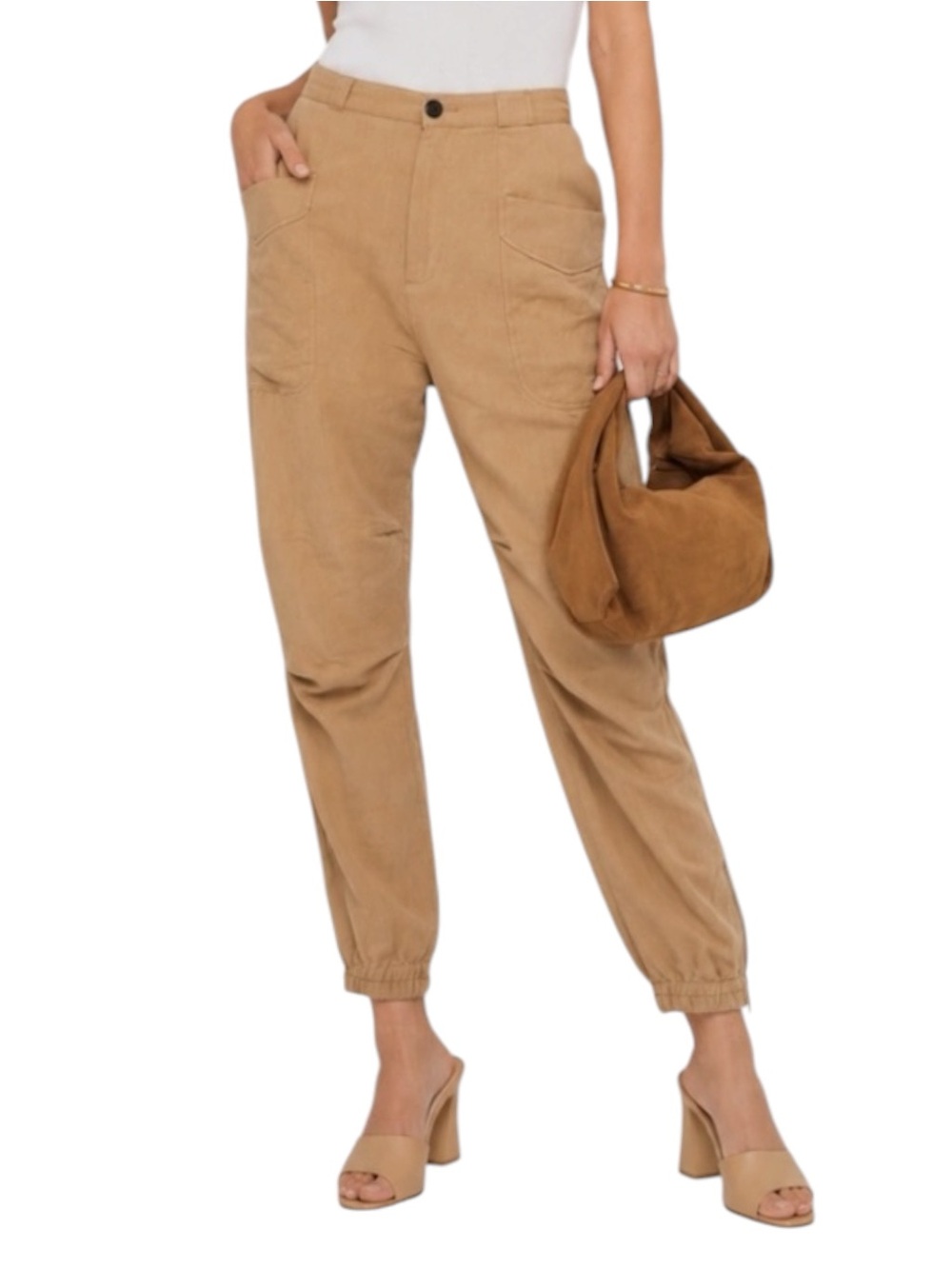 Rag & Bone New York Utility Zip Ankle Jogger Pant size 00 in Khaki Tan